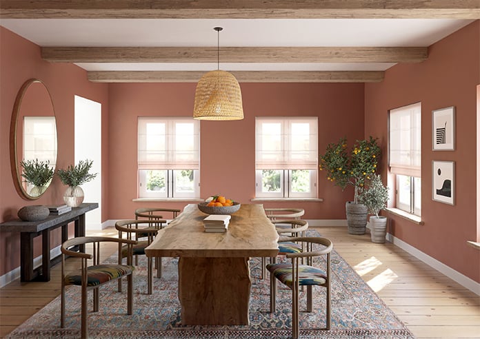 Pavia Voile, Peach Blush - Motorised Roman Blind - Image 8